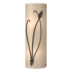 Hubbardton Forge 205770 Forged Leaf and Stem Sconce - Dimmable Wall Light with Art Glass Shade