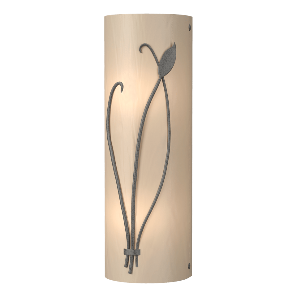 Hubbardton Forge 205770 Forged Leaf and Stem Sconce - Dimmable Wall Light with Art Glass Shade