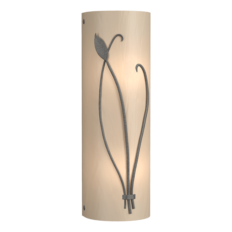 Hubbardton Forge 205770 Forged Leaf and Stem Sconce - Dimmable Wall Light with Art Glass Shade