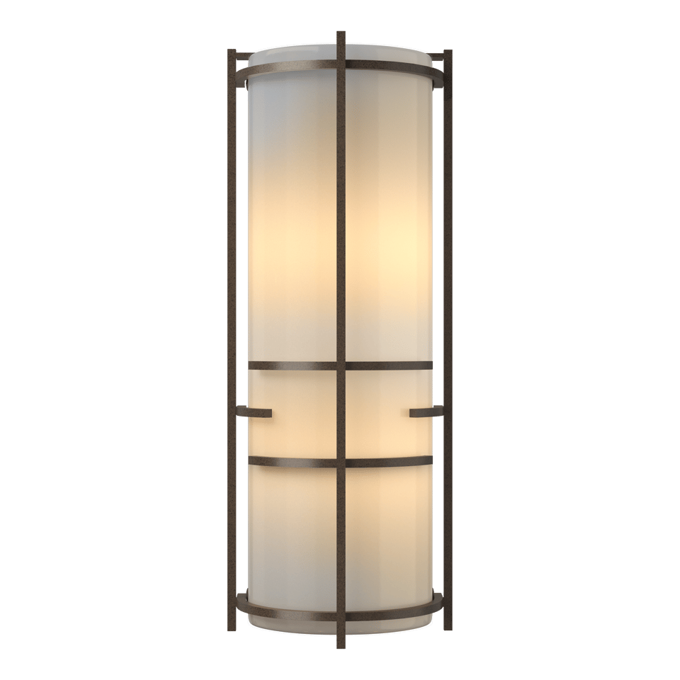 Hubbardton Forge Extended Bars Sconce 205910 - Dimmable Steel & Glass Wall Light for Contemporary Decor