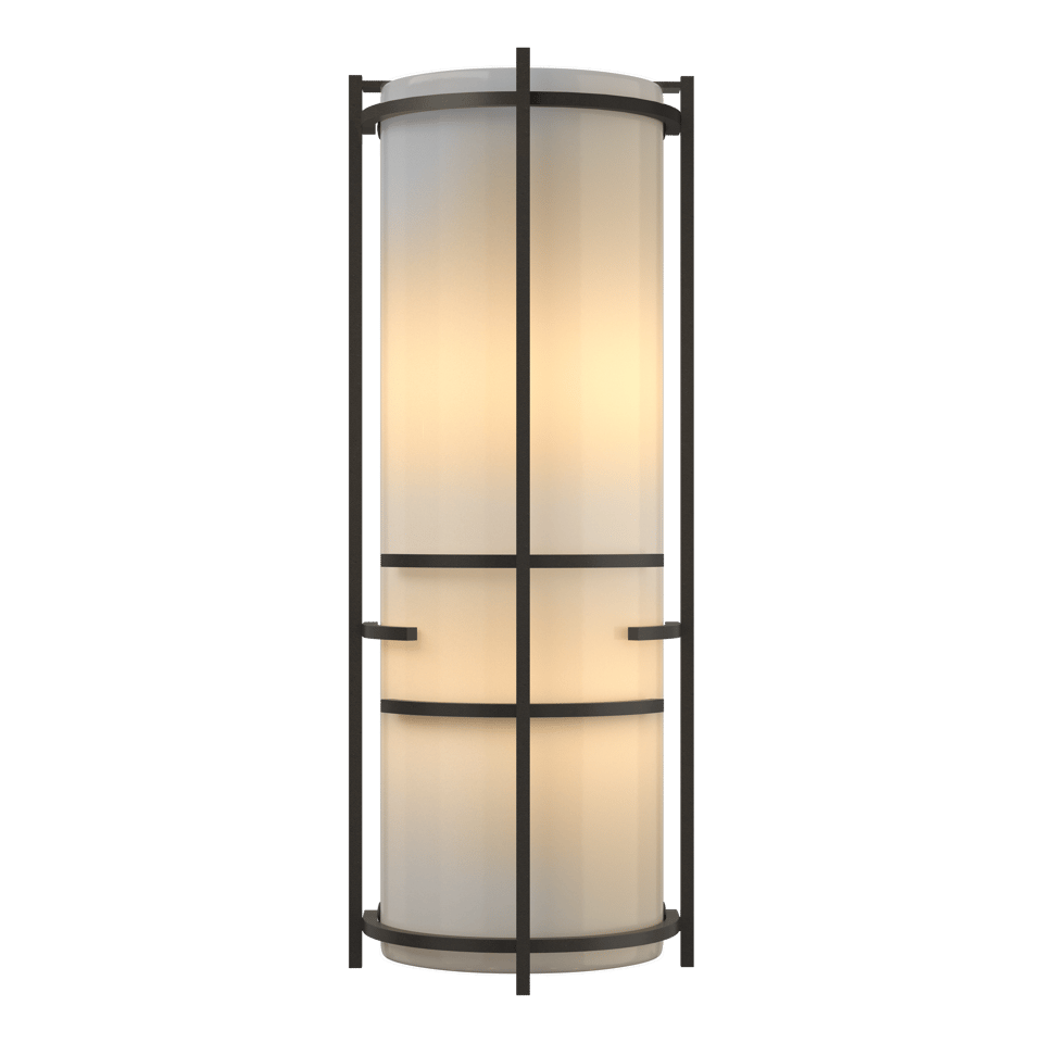 Hubbardton Forge Extended Bars Sconce 205910 - Dimmable Steel & Glass Wall Light for Contemporary Decor