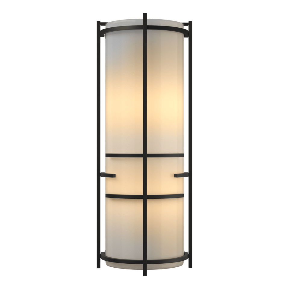 Hubbardton Forge Extended Bars Sconce 205910 - Dimmable Steel & Glass Wall Light for Contemporary Decor