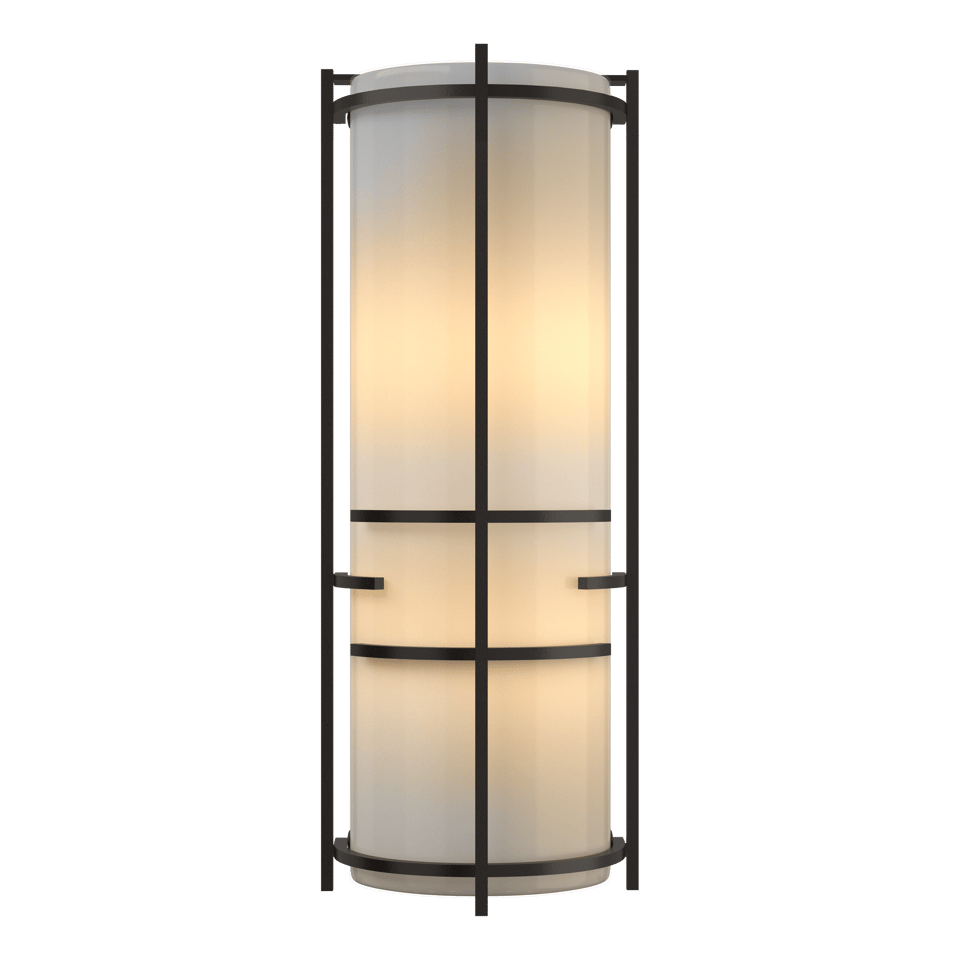 Hubbardton Forge Extended Bars Sconce 205910 - Dimmable Steel & Glass Wall Light for Contemporary Decor