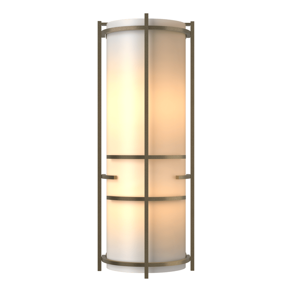 Hubbardton Forge Extended Bars Sconce 205910 - Dimmable Steel & Glass Wall Light for Contemporary Decor