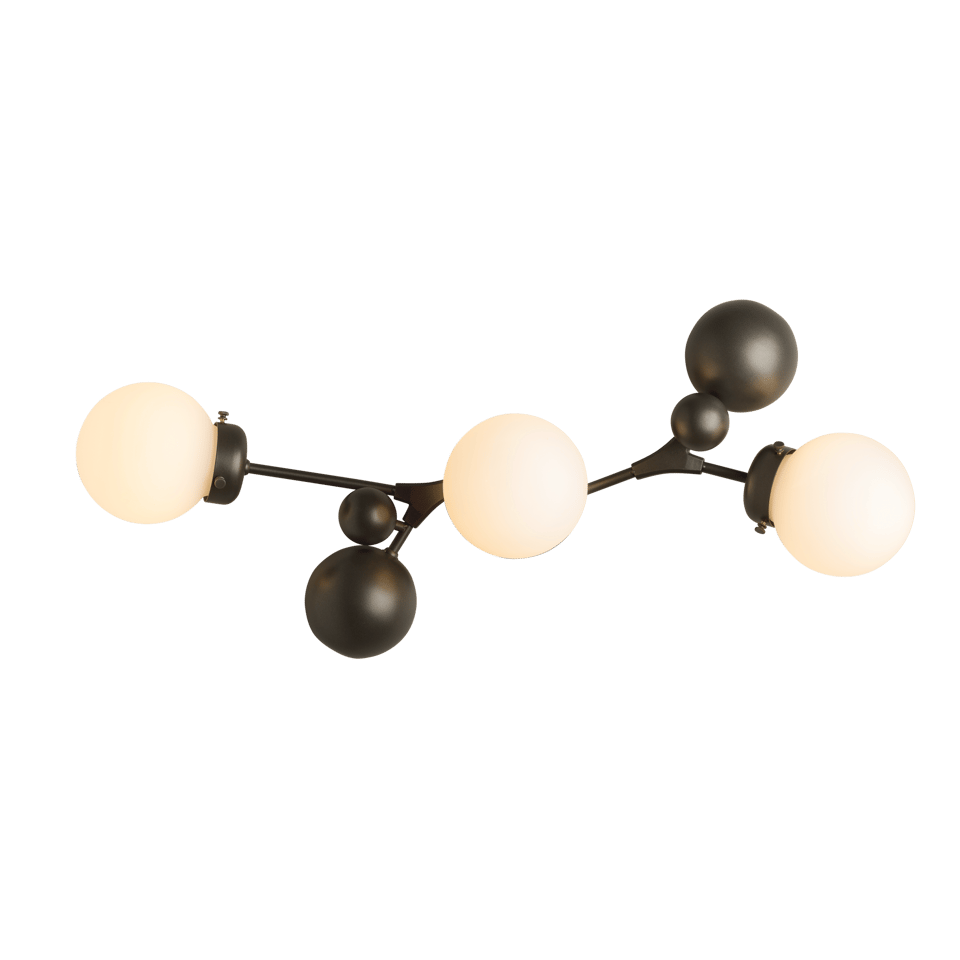 Sprig Sconce 3-Light Wall Fixture by Hubbardton Forge - Botanical Design, Dimmable, UL Damp Rated