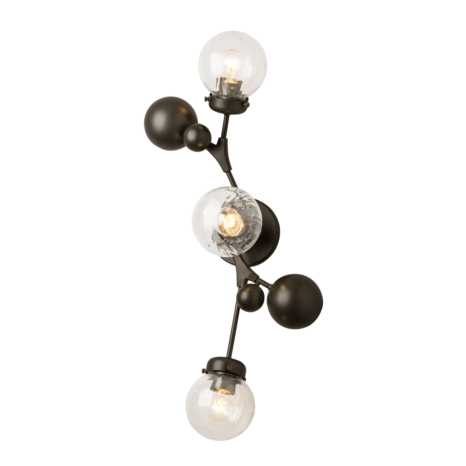 Sprig Sconce 3-Light Wall Fixture by Hubbardton Forge - Botanical Design, Dimmable, UL Damp Rated