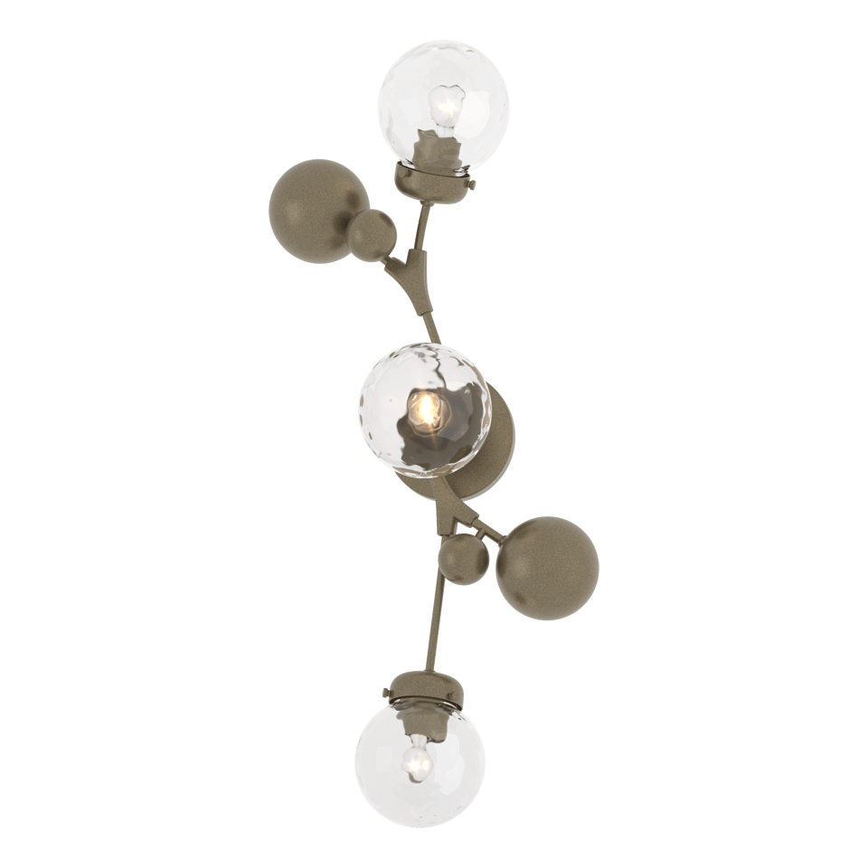 Sprig Sconce 3-Light Wall Fixture by Hubbardton Forge - Botanical Design, Dimmable, UL Damp Rated