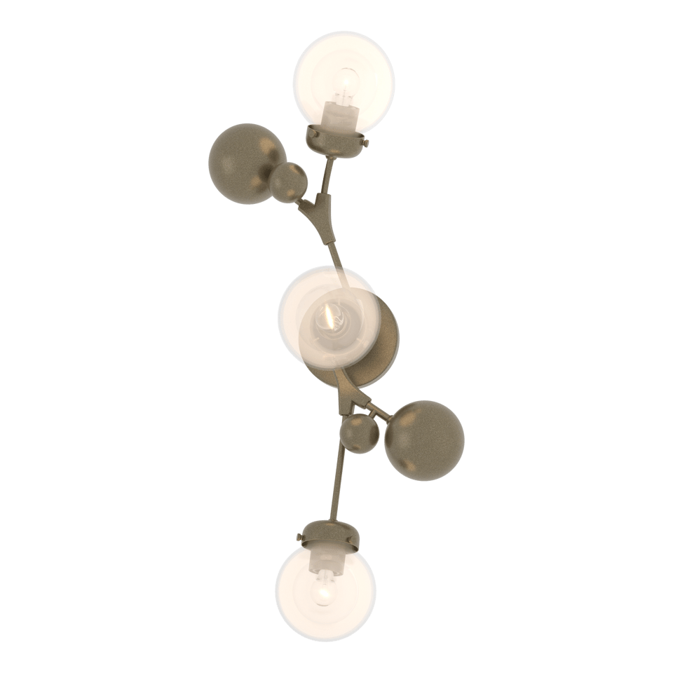 Sprig Sconce 3-Light Wall Fixture by Hubbardton Forge - Botanical Design, Dimmable, UL Damp Rated