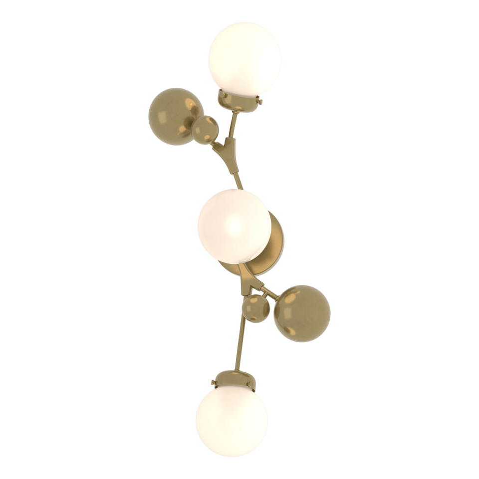 Sprig Sconce 3-Light Wall Fixture by Hubbardton Forge - Botanical Design, Dimmable, UL Damp Rated