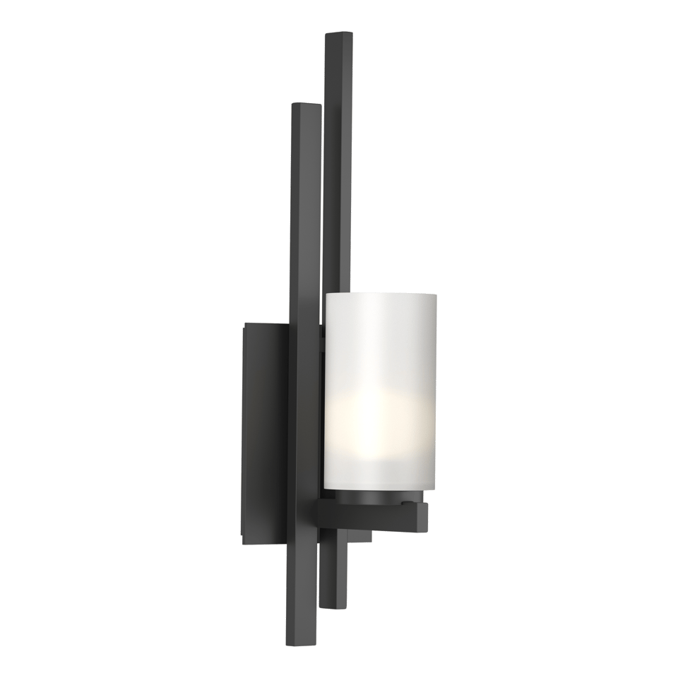 Hubbardton Forge Ondrian 1 Light Wall Sconce, Handcrafted Steel, Dimmable, Opal Glass Shade, 16.7"H