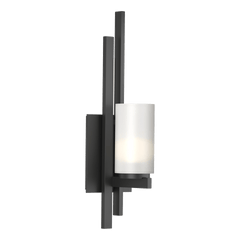 Hubbardton Forge Ondrian 1 Light Wall Sconce, Handcrafted Steel, Dimmable, Opal Glass Shade, 16.7"H