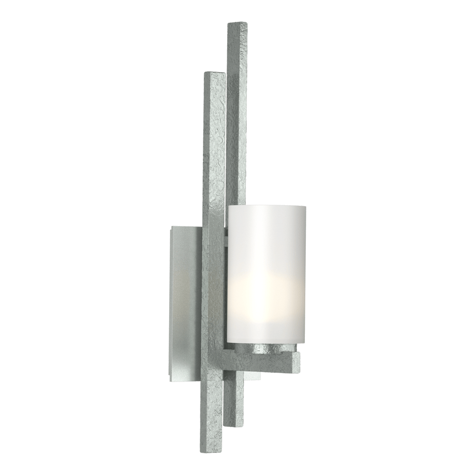 Hubbardton Forge Ondrian 1 Light Wall Sconce, Handcrafted Steel, Dimmable, Opal Glass Shade, 16.7"H