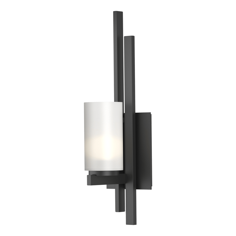 Hubbardton Forge Ondrian 1 Light Wall Sconce, Handcrafted Steel, Dimmable, Opal Glass Shade, 16.7"H