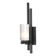 Hubbardton Forge Ondrian 1 Light Wall Sconce, Handcrafted Steel, Dimmable, Opal Glass Shade, 16.7"H