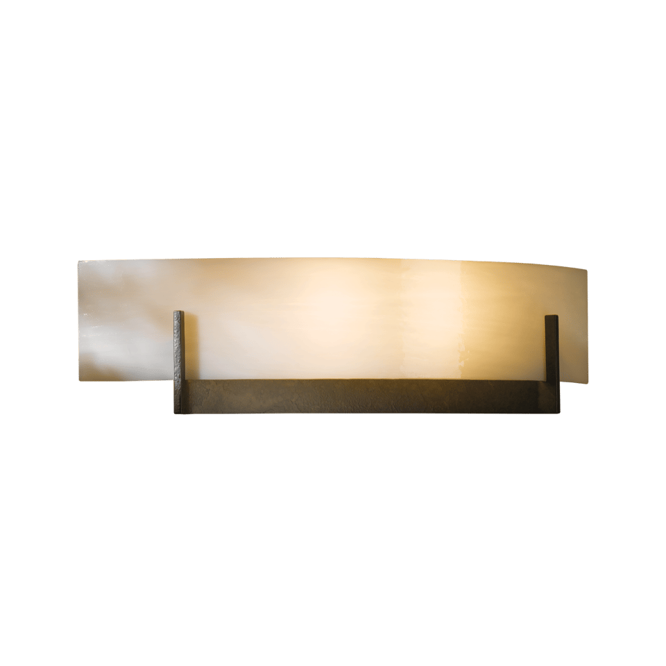 Axis Sconce 206401 by Hubbardton Forge - Handcrafted Steel Arms & Curved Glass Shade, Dimmable