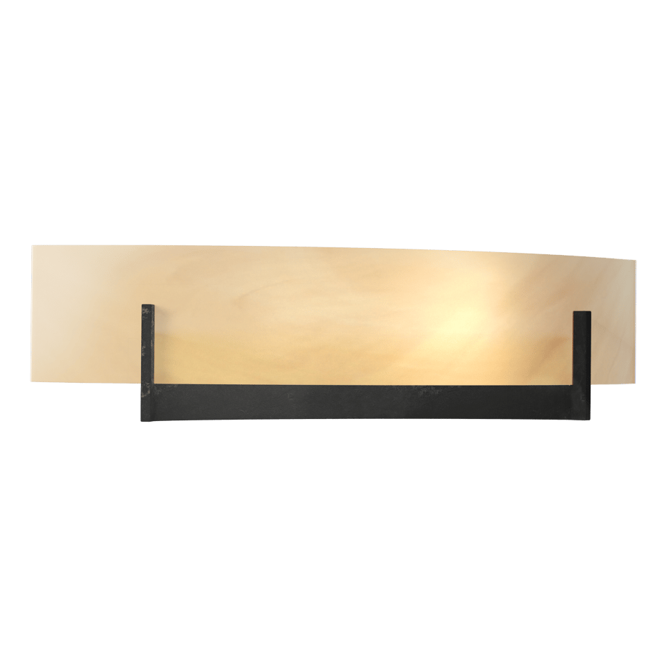 Axis Sconce 206401 by Hubbardton Forge - Handcrafted Steel Arms & Curved Glass Shade, Dimmable