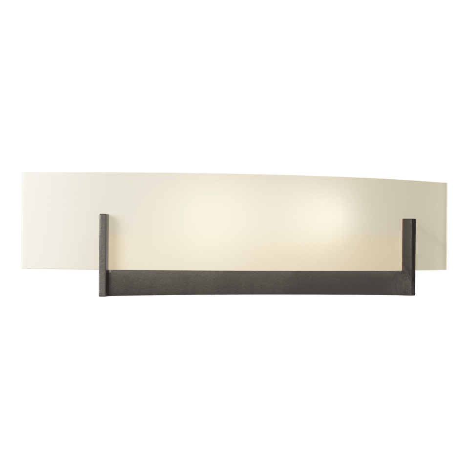 Axis Sconce 206401 by Hubbardton Forge - Handcrafted Steel Arms & Curved Glass Shade, Dimmable