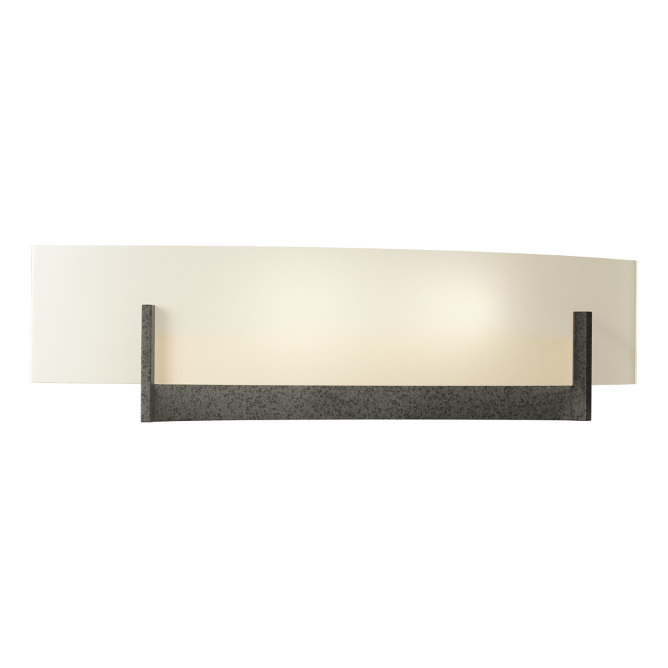 Axis Sconce 206401 by Hubbardton Forge - Handcrafted Steel Arms & Curved Glass Shade, Dimmable