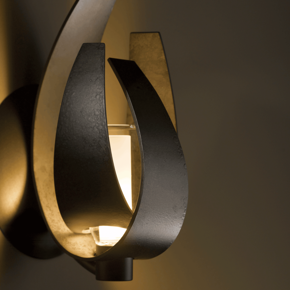 Hubbardton Forge Corona Sconce 206501 - Handcrafted Wall Light with Customizable Finishes and Dimmable Functionality