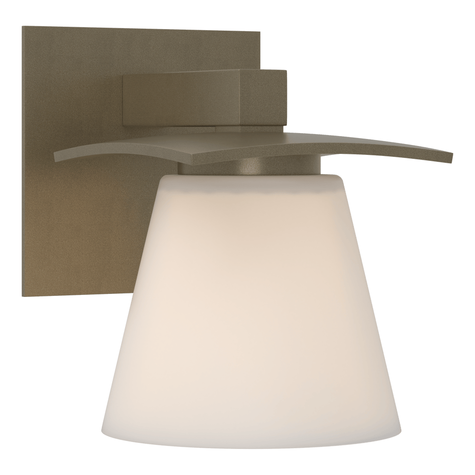 Hubbardton Forge Wren 1 Light Sconce - Dimmable Steel Wall Light with UL Damp Rating and Glass Direction