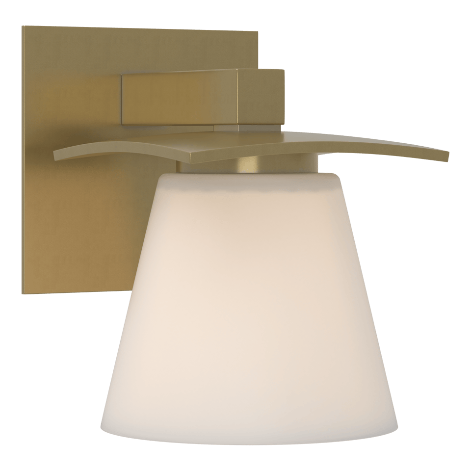 Hubbardton Forge Wren 1 Light Sconce - Dimmable Steel Wall Light with UL Damp Rating and Glass Direction