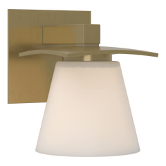 Hubbardton Forge Wren 1 Light Sconce - Dimmable Steel Wall Light with UL Damp Rating and Glass Direction