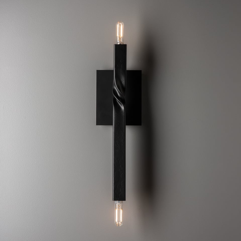 Helix Sconce 2-Bulb Wall Light by Hubbardton Forge - Customizable Finishes, Dimmable, Damp Rated