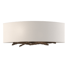 Hubbardton Forge Brindille Sconce 207660 - Handcrafted Nature-Inspired Wall Light with Linen Shade