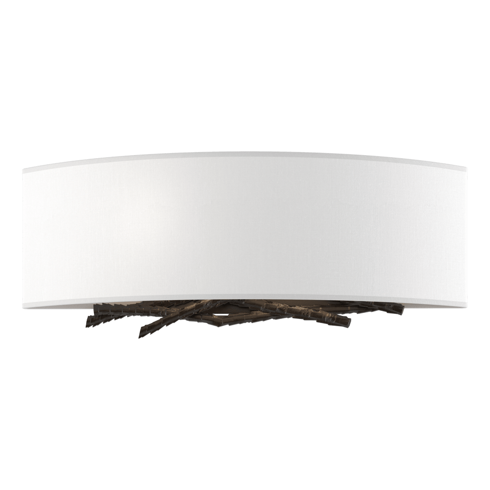 Hubbardton Forge Brindille Sconce 207660 - Handcrafted Nature-Inspired Wall Light with Linen Shade