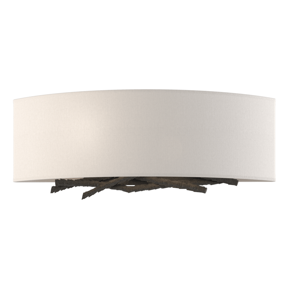 Hubbardton Forge Brindille Sconce 207660 - Handcrafted Nature-Inspired Wall Light with Linen Shade