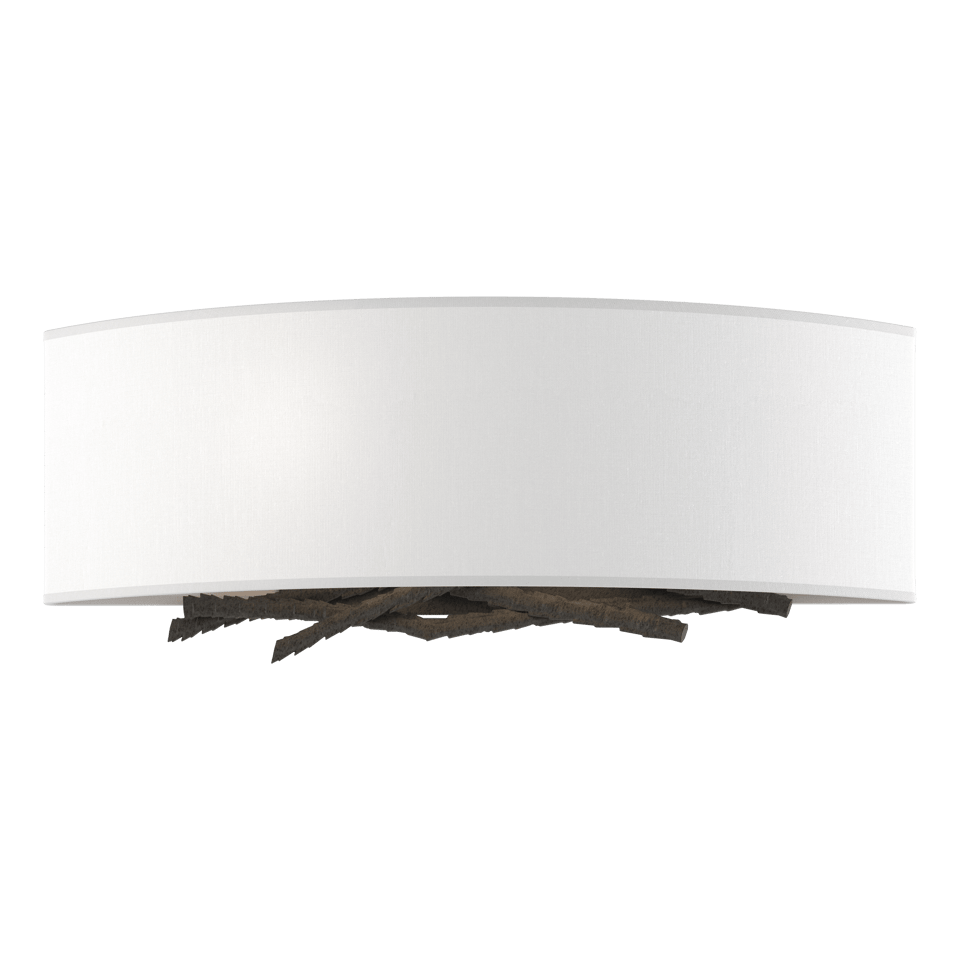 Hubbardton Forge Brindille Sconce 207660 - Handcrafted Nature-Inspired Wall Light with Linen Shade