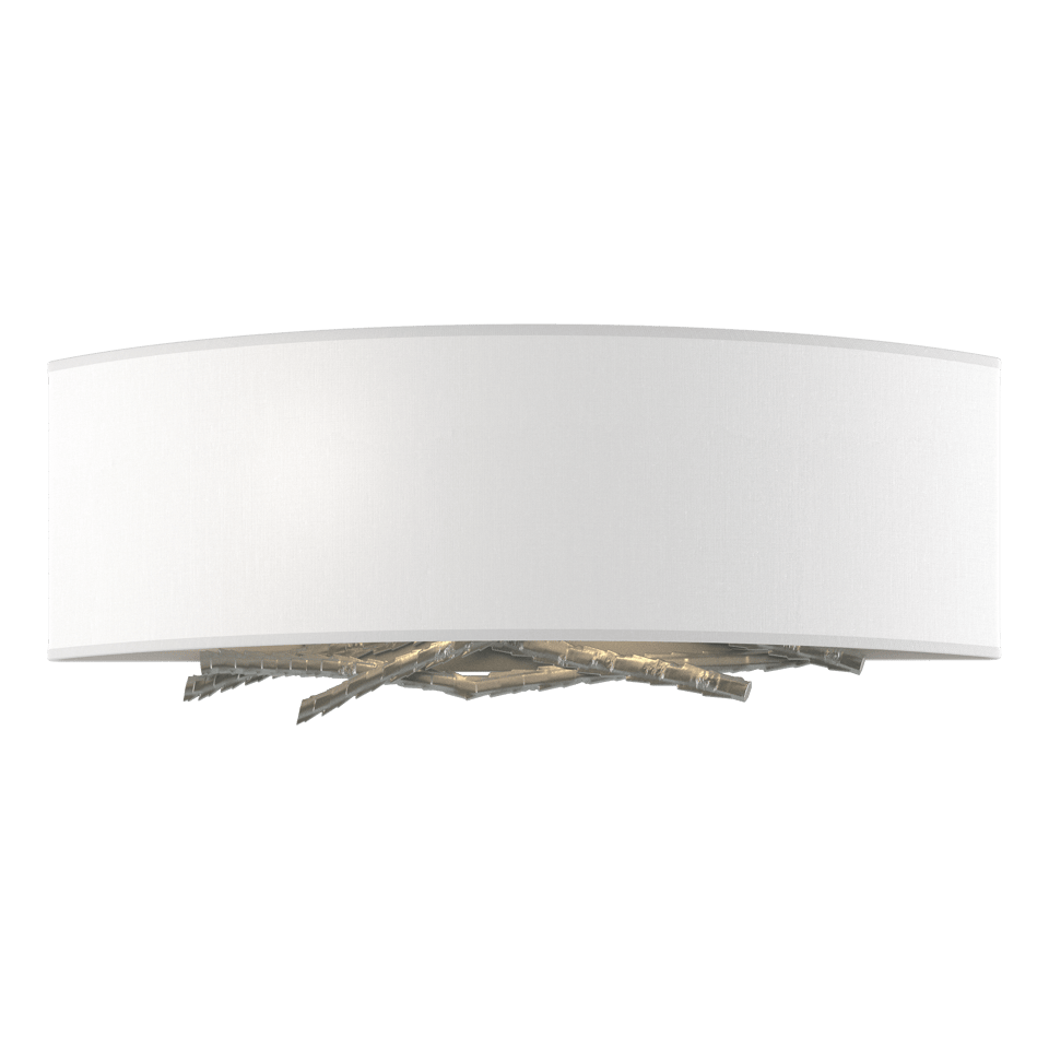 Hubbardton Forge Brindille Sconce 207660 - Handcrafted Nature-Inspired Wall Light with Linen Shade