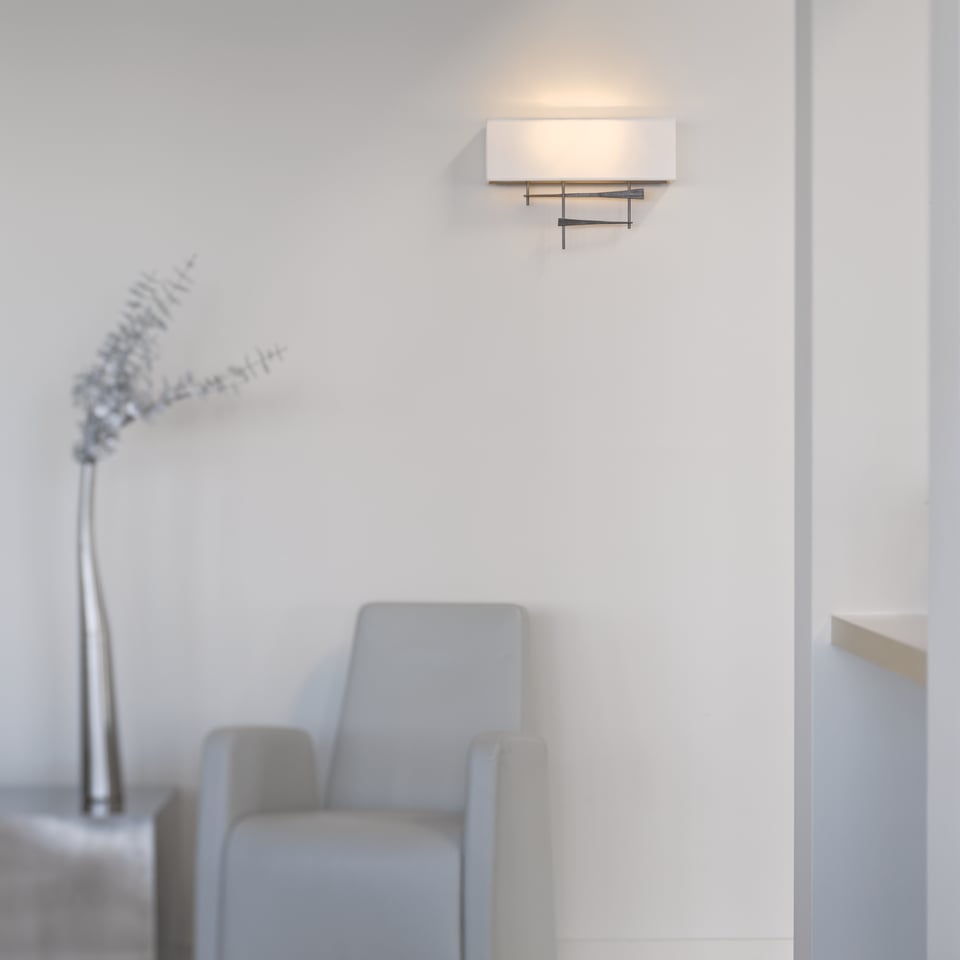 Hubbardton Forge Cavaletti Sconce, Handcrafted Steel Wall Light with Dimmable Dual Shades