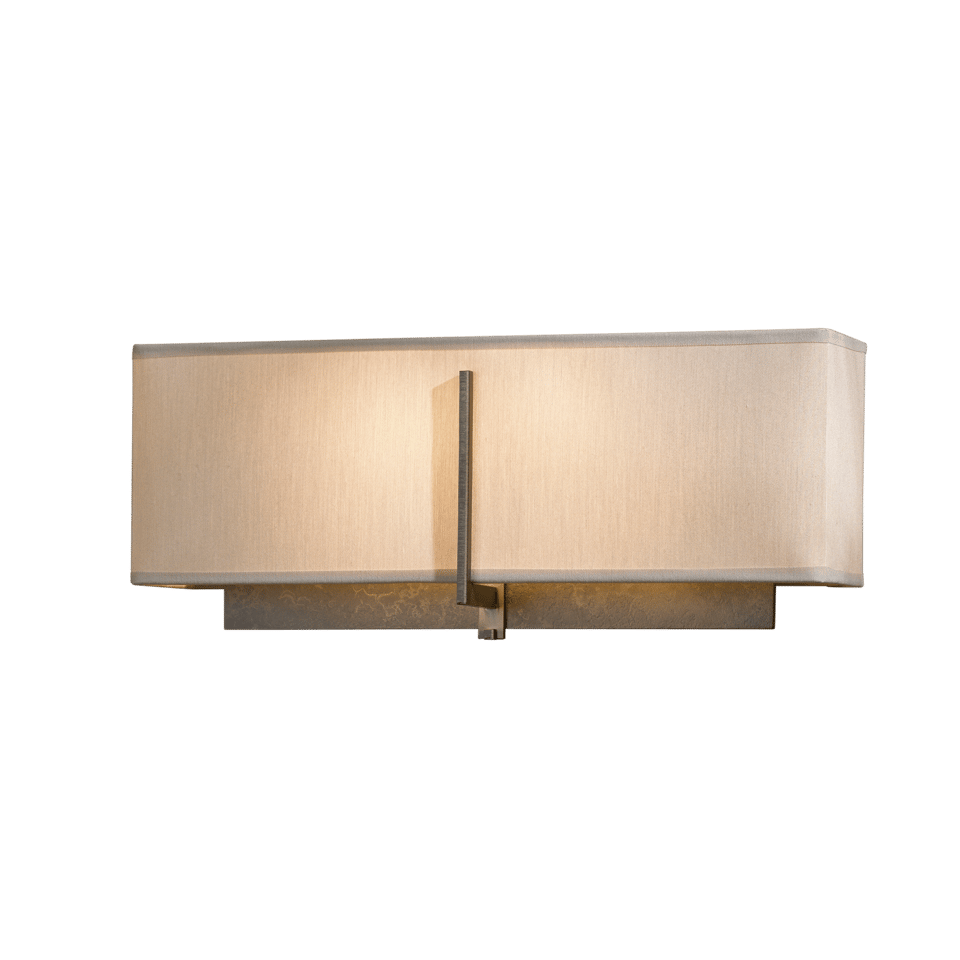 Hubbardton Forge Exos Rectangular Sconce, Dimmable Steel Wall Light, 15W, Available in 3 Finishes