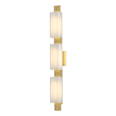 Hubbardton Forge Oceanus 3 Light Sconce, Dimmable Wall Light, Fluid Design, UL Damp Rated