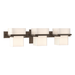 Hubbardton Forge Kakomi 3-Light Sconce - Hand-Forged Steel, Opal Glass, Dimmable, Modern Design