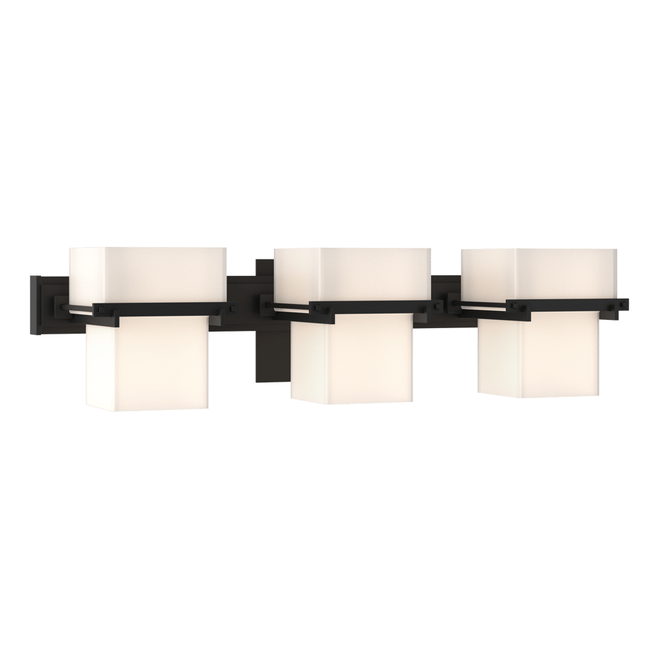 Hubbardton Forge Kakomi 3-Light Sconce - Hand-Forged Steel, Opal Glass, Dimmable, Modern Design