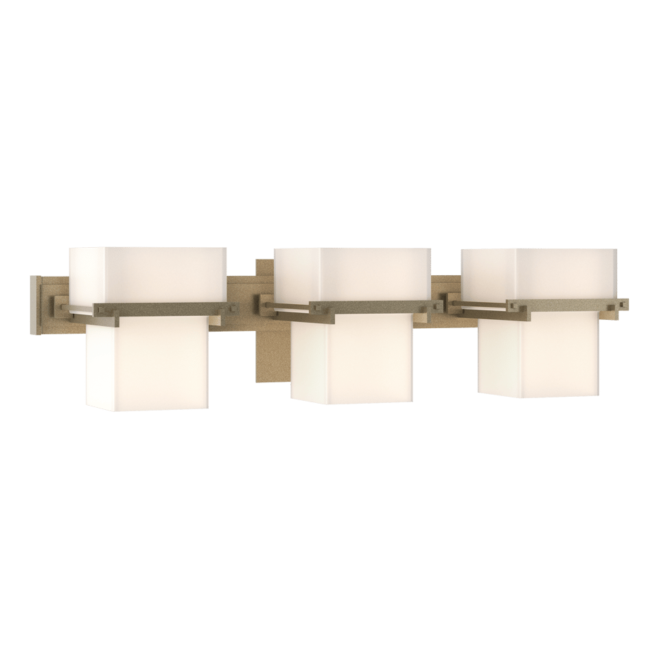 Hubbardton Forge Kakomi 3-Light Sconce - Hand-Forged Steel, Opal Glass, Dimmable, Modern Design