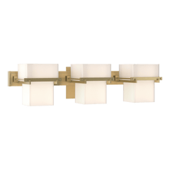 Hubbardton Forge Kakomi 3-Light Sconce - Hand-Forged Steel, Opal Glass, Dimmable, Modern Design