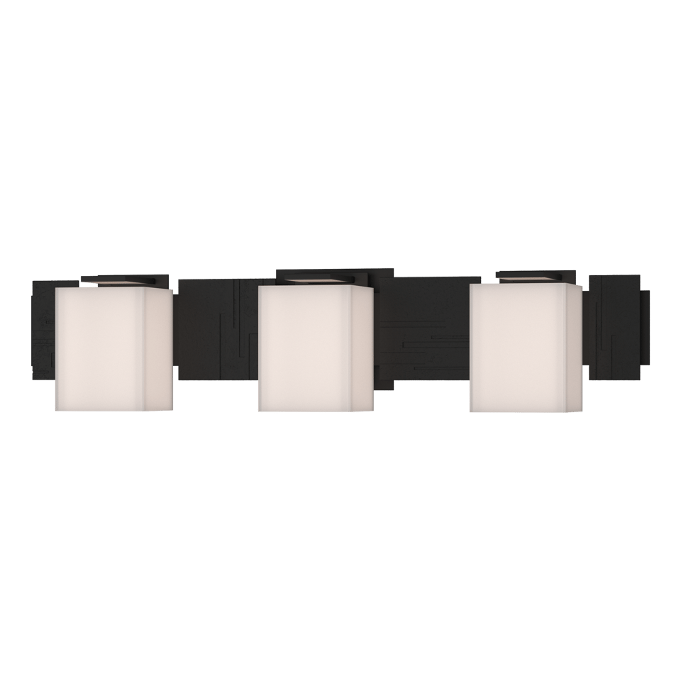 Hubbardton Forge Impressions 3-Light Wall Sconce, Dimmable, Steel with Glass Shades, Multiple Finishes