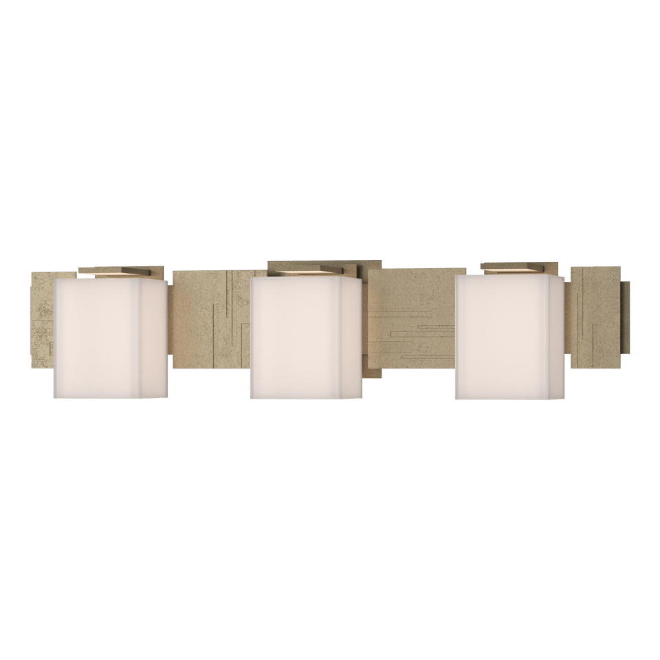 Hubbardton Forge Impressions 3-Light Wall Sconce, Dimmable, Steel with Glass Shades, Multiple Finishes