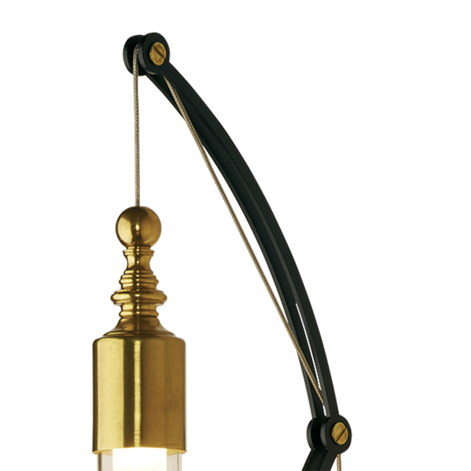 Hubbardton Forge Otto Sconce 26.3" Modern Wall Light in Polished Brass & Black, Dimmable, UL Damp Rated