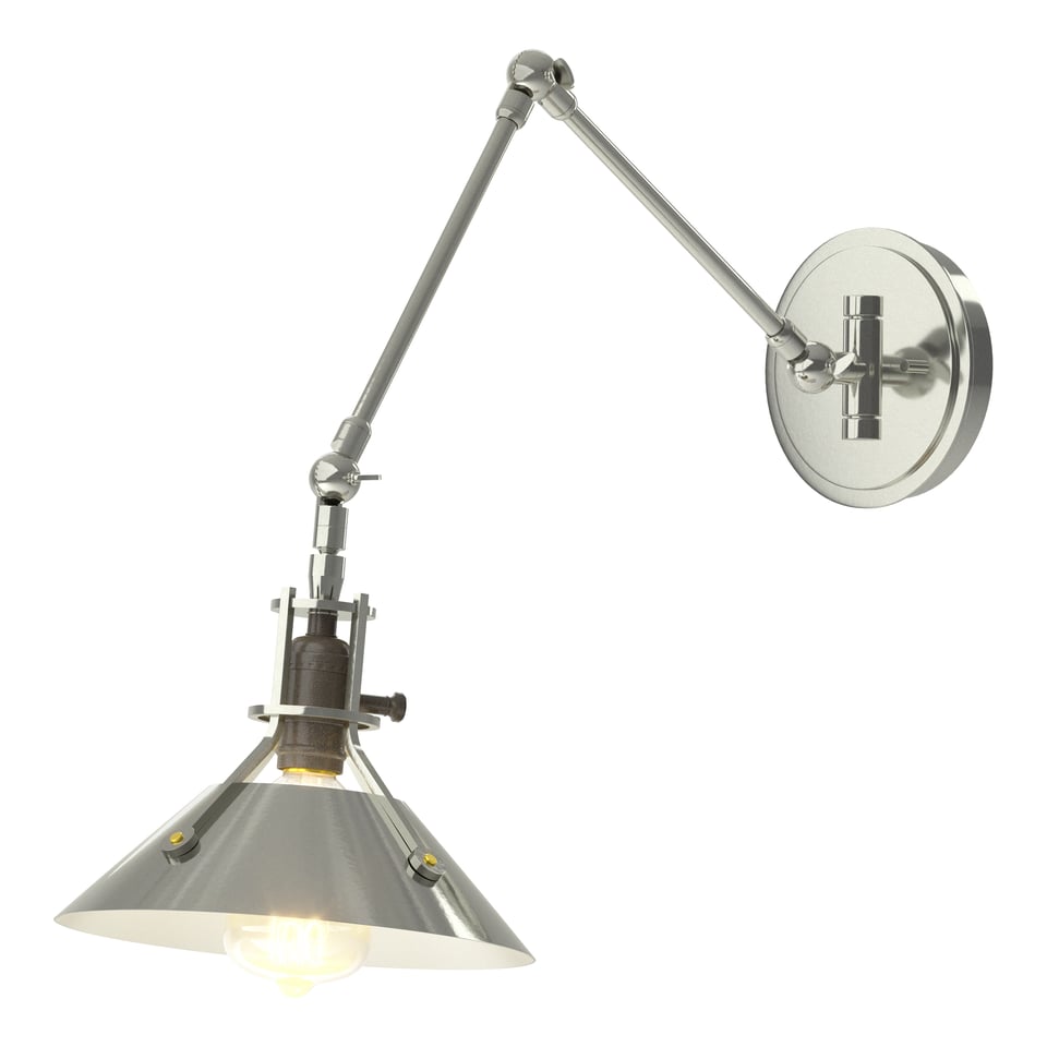 Hubbardton Forge Henry Sconce 15.1"H x 9.2"W Modern Brass Industrial Handcrafted Lighting