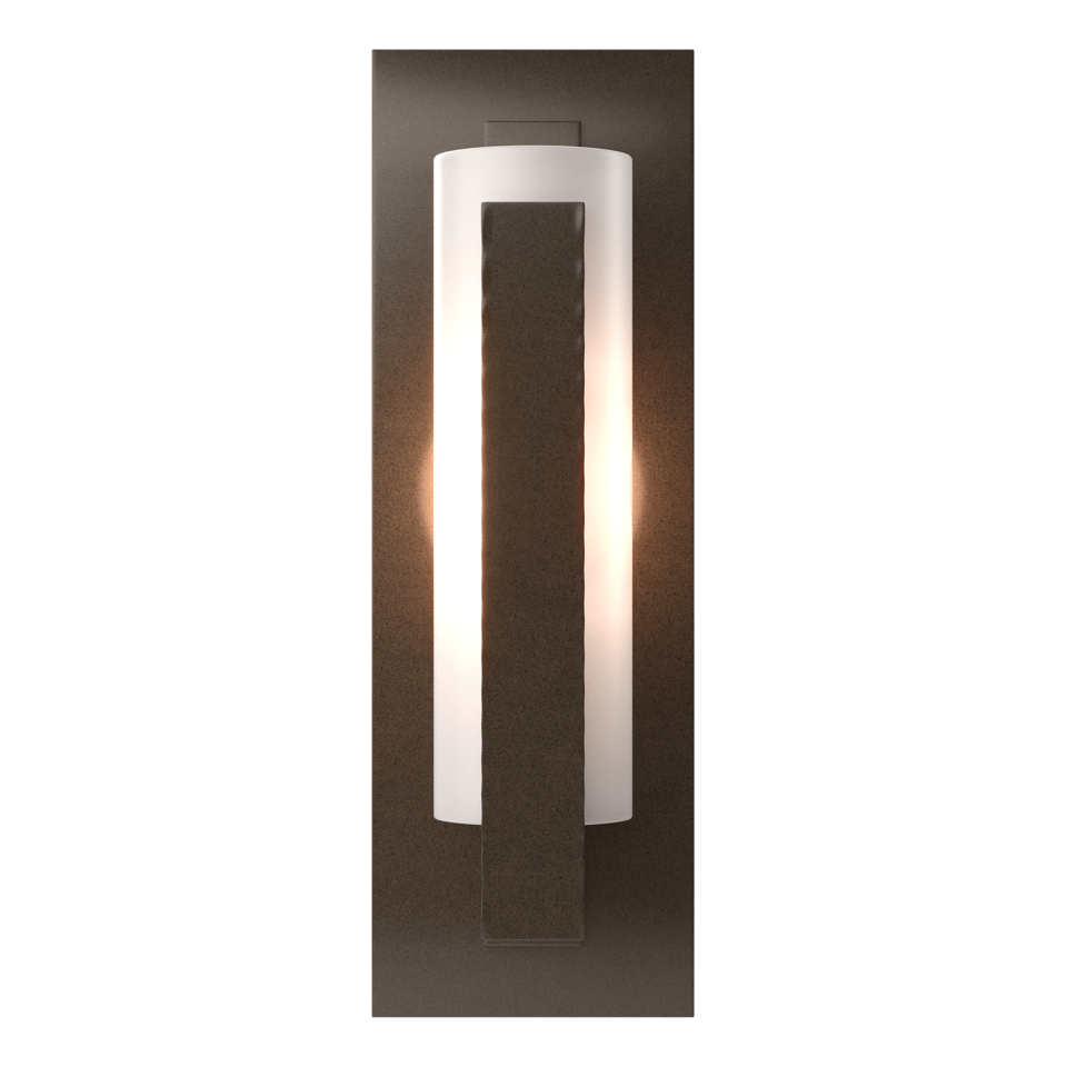 Hubbardton Forge 1-Light Forged Vertical Bar Sconce With Dimmable Lighting & Steel Backplate