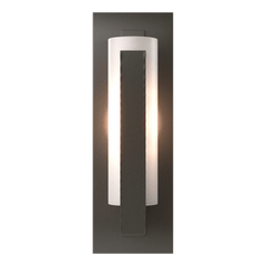 Hubbardton Forge 1-Light Forged Vertical Bar Sconce With Dimmable Lighting & Steel Backplate