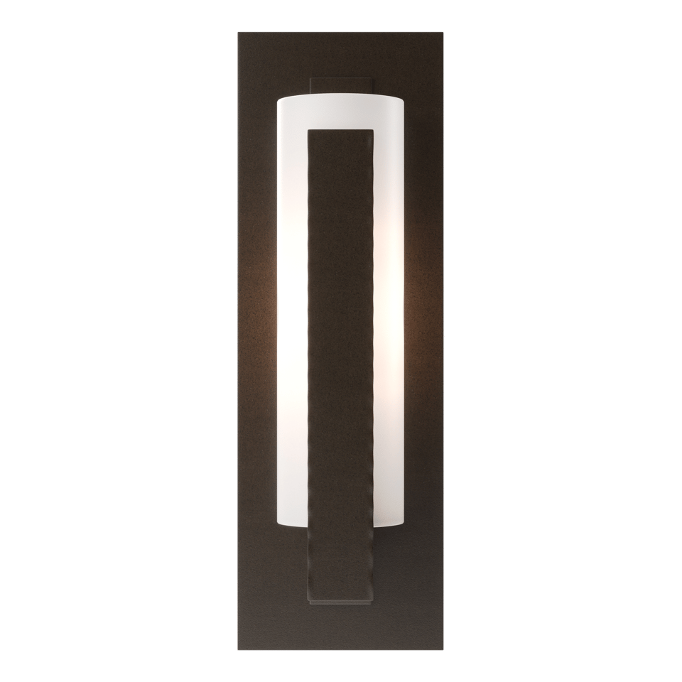 Hubbardton Forge 1-Light Forged Vertical Bar Sconce With Dimmable Lighting & Steel Backplate