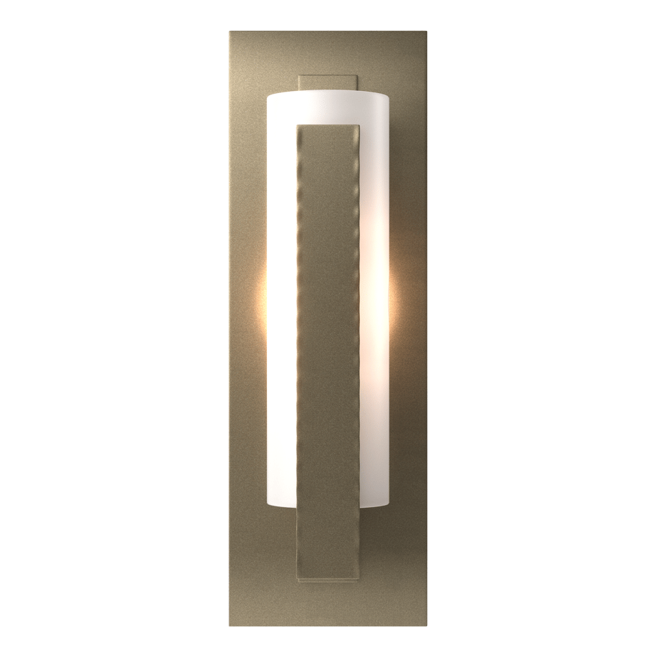 Hubbardton Forge 1-Light Forged Vertical Bar Sconce With Dimmable Lighting & Steel Backplate