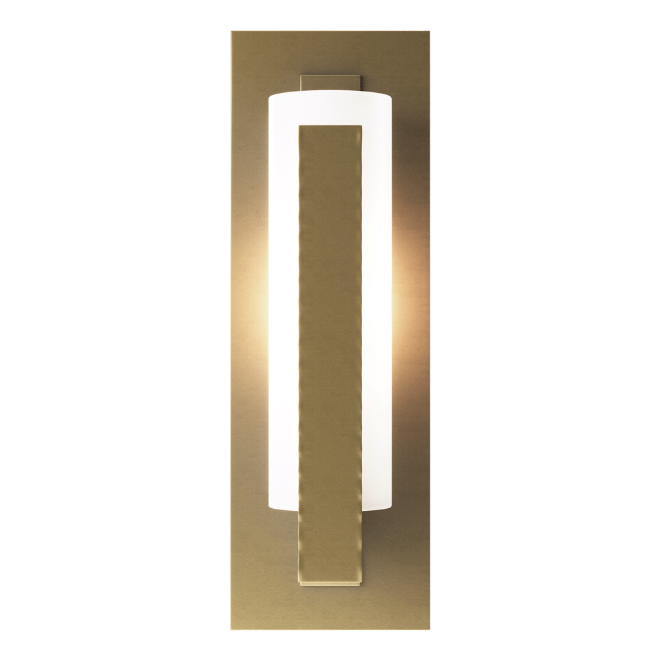 Hubbardton Forge 1-Light Forged Vertical Bar Sconce With Dimmable Lighting & Steel Backplate