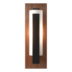 Forged Vertical Bar Sconce With Cherry or Copper Backplate, Dimmable, Damp Rated, 15"H x 5"W