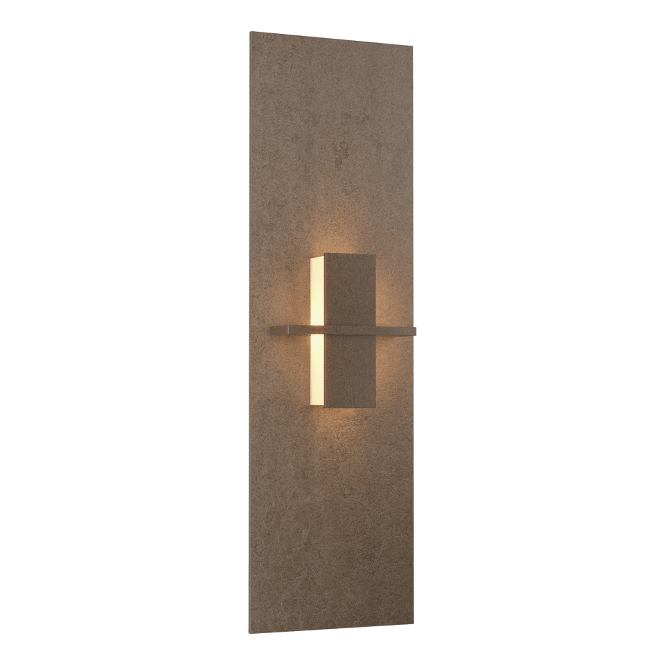 Hubbardton Forge Aperture Vertical Sconce 217520 - Handcrafted Glass Shade, Dimmable, UL Damp Rated